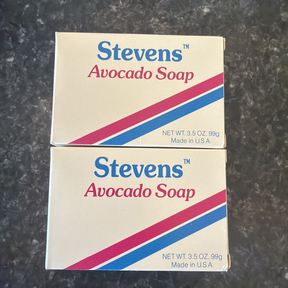 (2) Vintage Stevens Avocado Soap Vintage Soap Net Wt 3.5 Oz Made In USA Utah